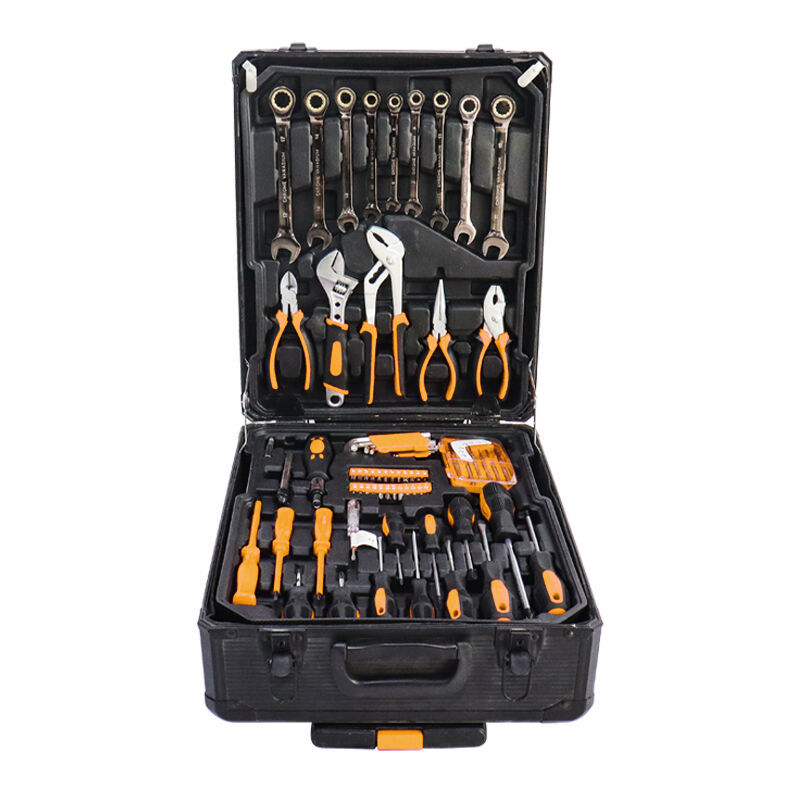 187 Pieces Trolley Case Hand Tool Set with Wheels