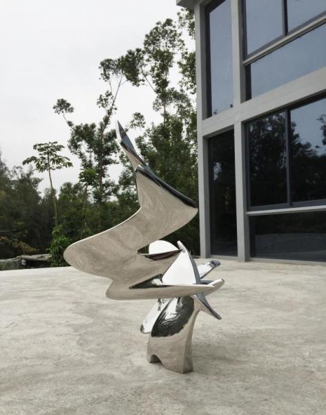 Escultura abstrata moderna personalizada da estátua do metal exterior para a decoração