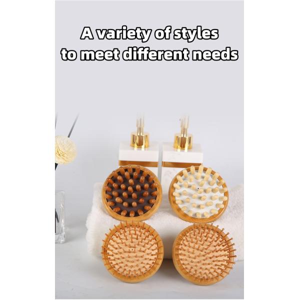 Scalp Massage Bamboo Hair Brush Hair Comb Custom Logo Wood Detangling Hair Comb 2023 Eco-friendly Guasha Massage Tools