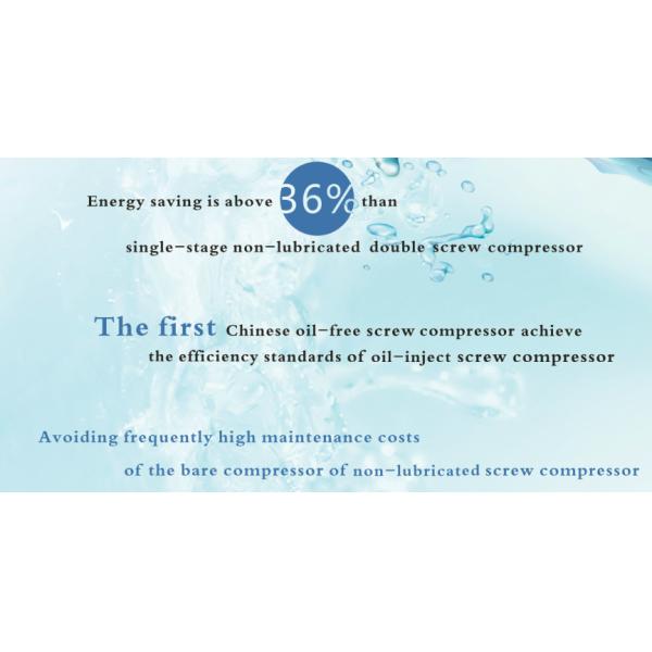 New Generation Oil-Free Air Screw Air Compressor For Textile Food Pharmaceutical Plants