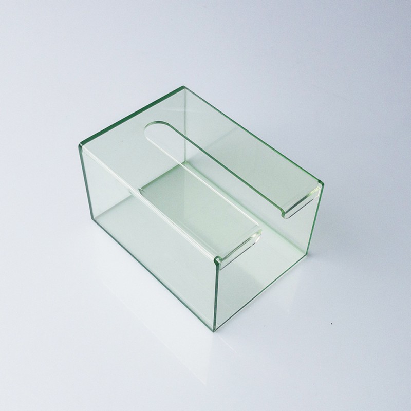 Custom Modern Design Light Luxury Wall-Mounted Transparent Acrylic Tissue Box for Home Bathroom Rectangle Shape