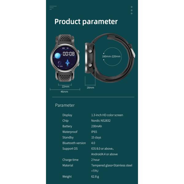 Montre intelligente P30 de moniteur de santé de tension artérielle d'ECG de pompe à air 1,3 pouces pour des soins de santé
