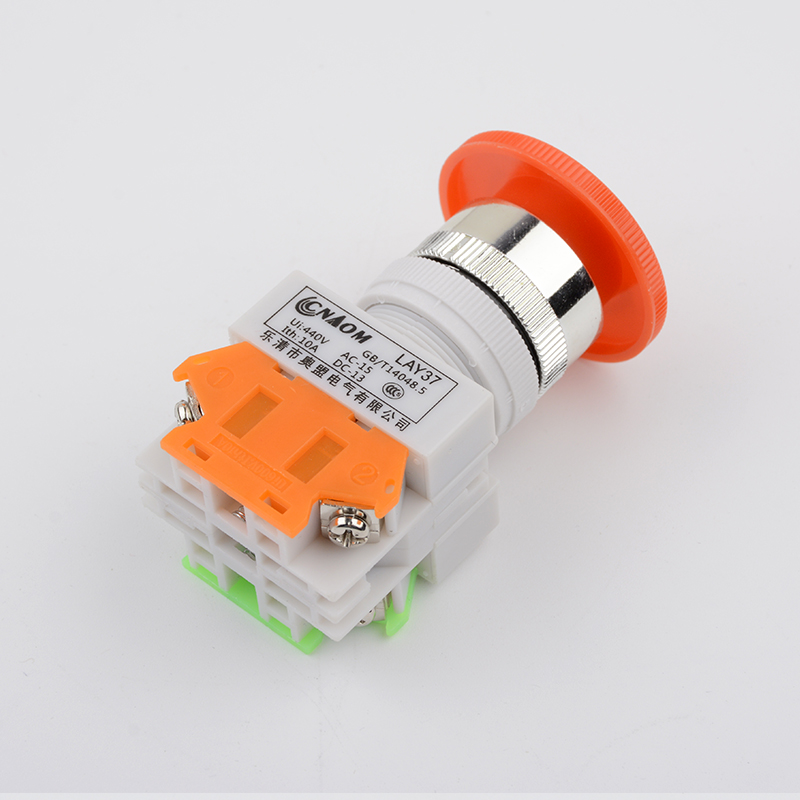 Red Mushroom Push Button Switch Self Locking Emergency Stop Waterproof Momentary Operation Elevator Emergency Stop Box