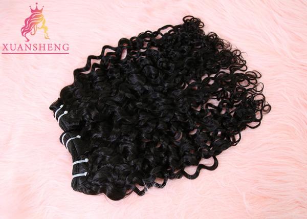 Black Human Virgin Hair Italian Curly Extension