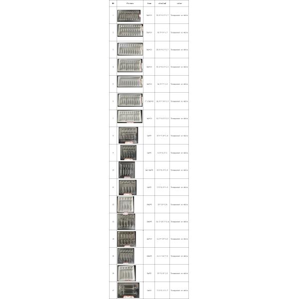 PET 1ml 2ml 5ml 10ml 10 ампулы Поднос для вакуумного формирования