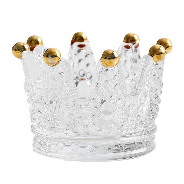 Creative Crystal Mini Crown Glass Candlestick Ashtray Personality Jewelry Storage Box Bar Ktv Aromatherapy Furnishings