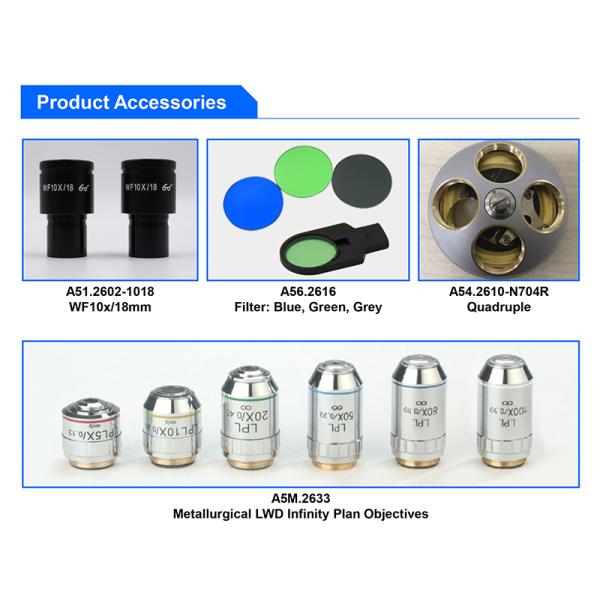 OPTO-EDU A13.2602-B перевернуло металлургический микроскоп, бинокулярный, план безграничности