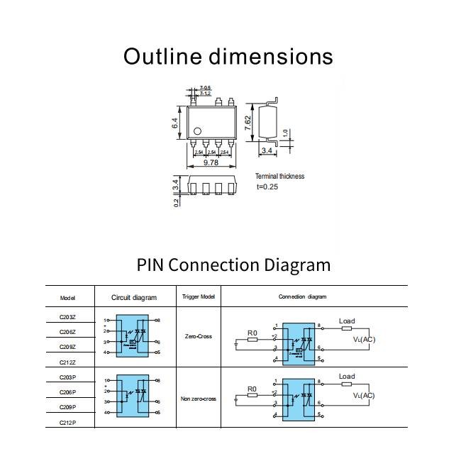 Серия реле YS-2F установки PCB реле YSC2 0.3A 0.6A 0.9A 1.2A оптроники Phototriac