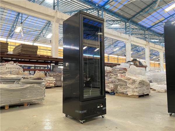 450 Liters Plug In R290 Refrigerant Swing Upright Glass Door Freezer Merchandiser