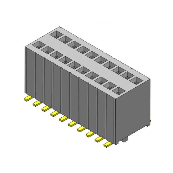 Female Header Connector 1.27mm Dual Row With Pegs SMT Type 2*3PIN To 2*50PIN H=5.75mm
