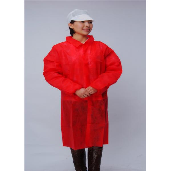 Red Shirt Collar 106cm Microporous Disposable Protective Gown