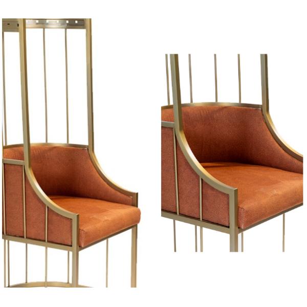 Leisure Golden Stainless Steel frame Cage Arm Chair King Throne chair