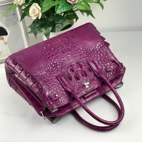 Authentic Crocodile Leather Women Top-handle Handbag Female Large Shoulder Bag Genuine Alligator Skin OL Lady Work Purse