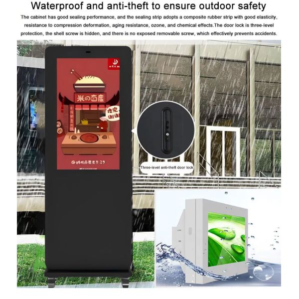 43 inch Outdoor Interactive Totem Android Monitor Lcd Digital Display 2500nits Advertising Signage Kiosk