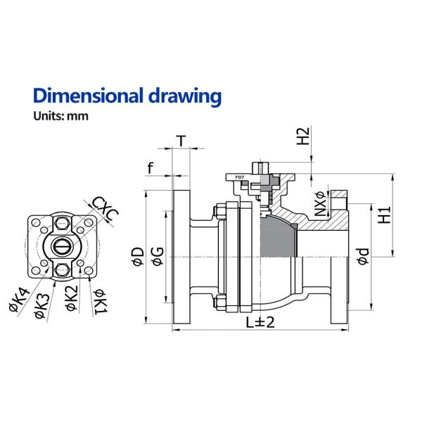 Фланцевый конец червяного шестерня Промышленный шестерённый шаровой клапан из нержавеющей стали/ WCB Строительство