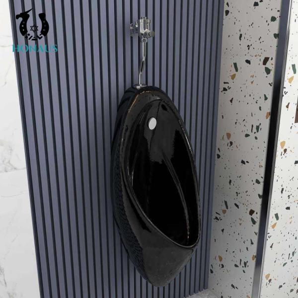 Black Multi Shape Male Standing Urinal Sensor Flush Commercial Urinals