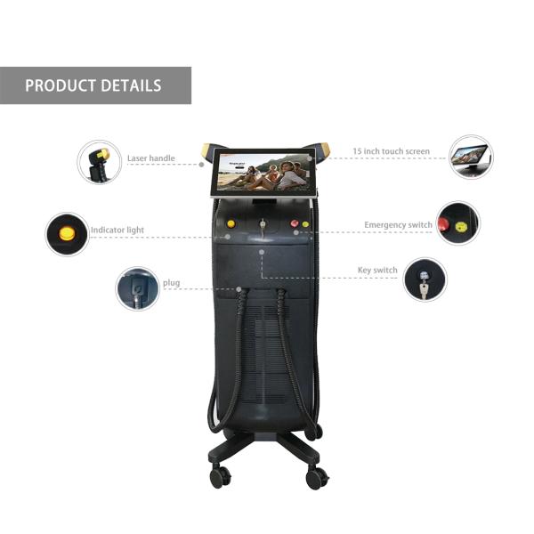 500-1600W single or dual handles 808nm laser or 755nm 808nm 1064nm 3 wavelength diode laser hair removal machine