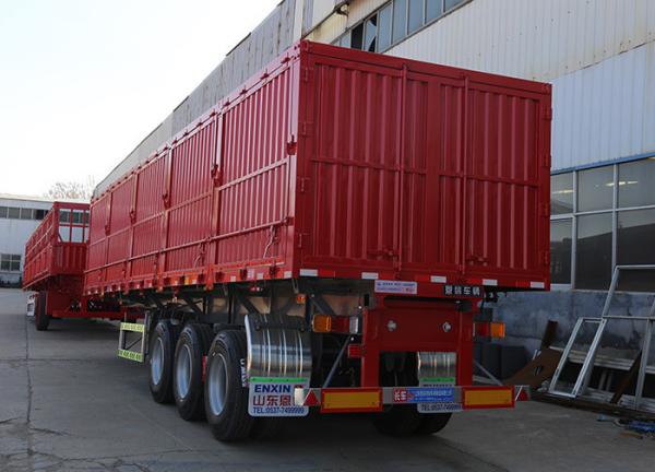30 Tons Three Axle Box Type Warehouse Gate Semi-Trailer with Side Wall Height 600-1500mm