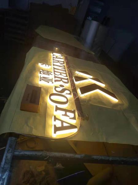 ManMufacturer Custom Laser Cutting 3D Metal Titanium Backlit Signage Stainless Steel Letter Mirror Electronic Signs