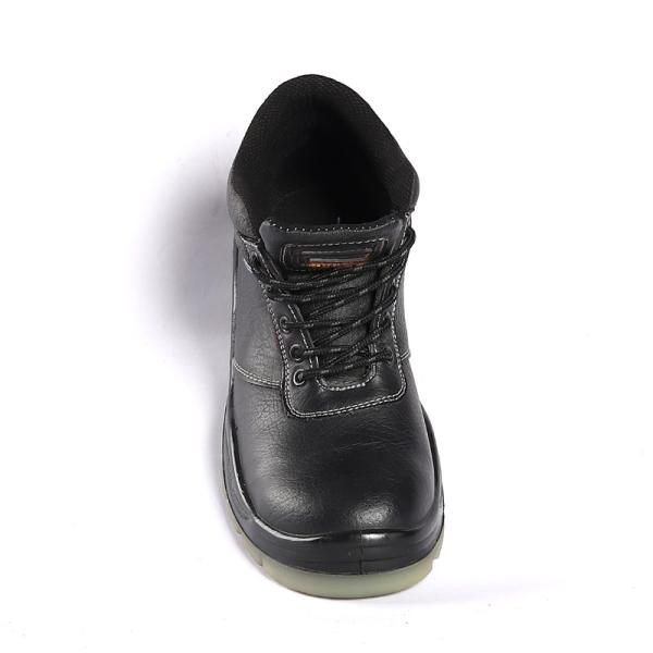 Anti Slip Work Safety Shoes Durable Black Safety Boots Oil Proof Double Density PU Injection Outsole