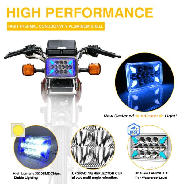 575*350*295 mm YAYE CG125 DC12V Bougie de phare LED de moto avec DRL / signal de virage