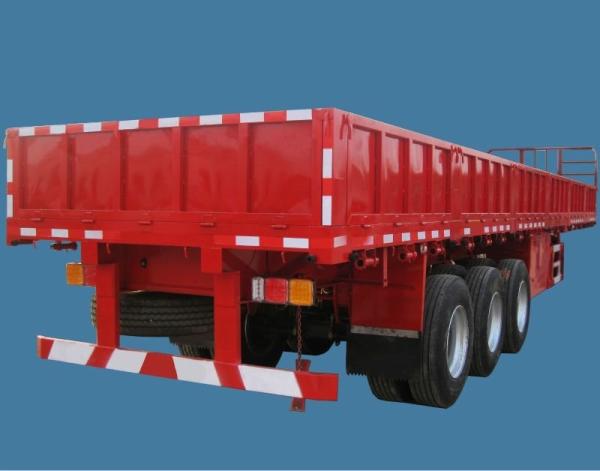 3 * 13 toneladas Capacidade de parede lateral caminhão de cama plana Semi-reboque 40T 3 eixos Carga de transporte