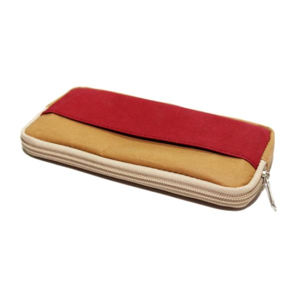 Factory Manufacture recycle washable kraft paper zip clutch bag travel organizer bag
