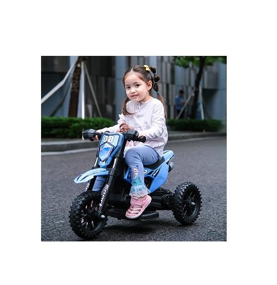 Синий детский электрический автомобиль с огнями и музыкой Размер изделия 86*50*56 см