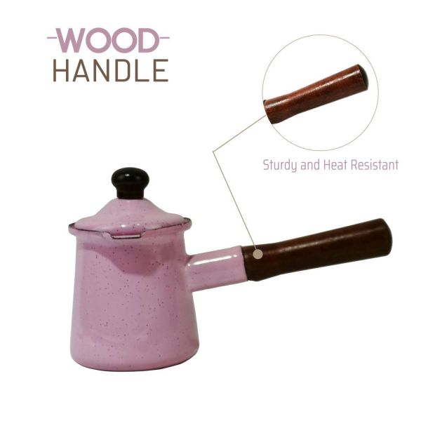 Thickness 0.8mm Enamel Coffee Warmer Pot 300ml 400ml 800ml Maintains Temperature