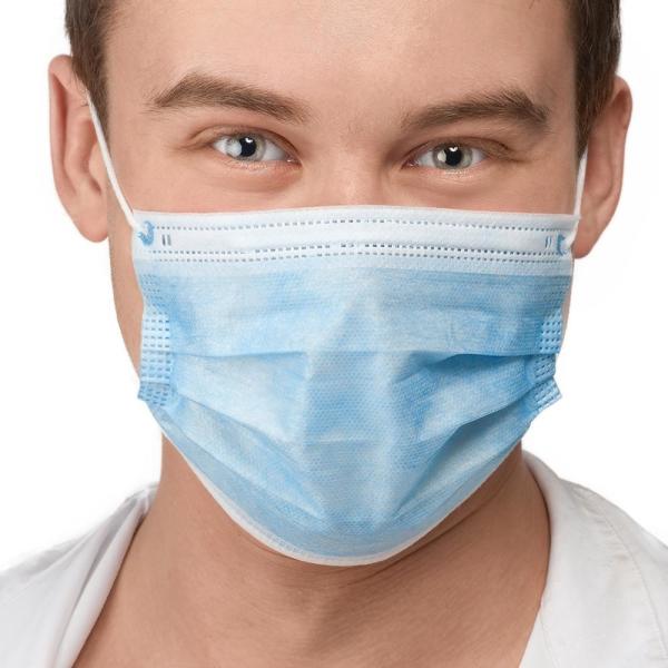 17.5 * 9.5CM 3 Ply Earloop Mask Ce Certified Face Mask Easy Breath OEM Packing Design