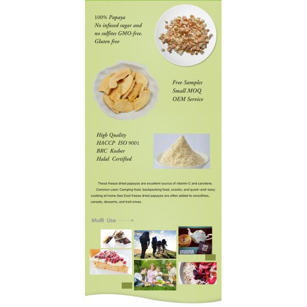 BRC Certified Factory Supply Freeze Dried Papaya Chips Pawpaw Crispy Fruit Snack