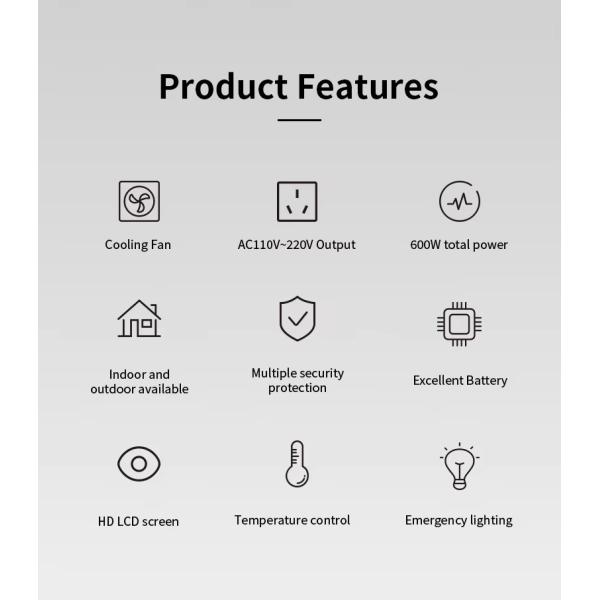 600W Solar Outdoor Mobile Portable Charging Station Mini European Standard