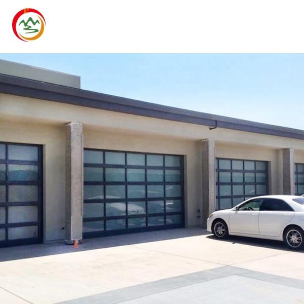 Modern 9x8 16x7 Aluminum Sectional Overhead Garage Door Tempered Glass Plexiglass Mirror Automatic Folding 9x8 16x7 Motor