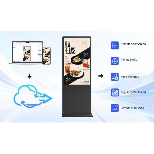 Indoor Floor Standing LCD Digital Signage Advertising Display Board 4K