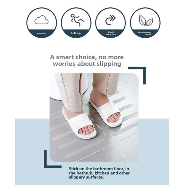 Cross-Border Anti-Slip Bathroom PEVA Stickers Self-Adhesive Shower Room Bathtub Strips Acrylic Masking for Stairs and Floors
