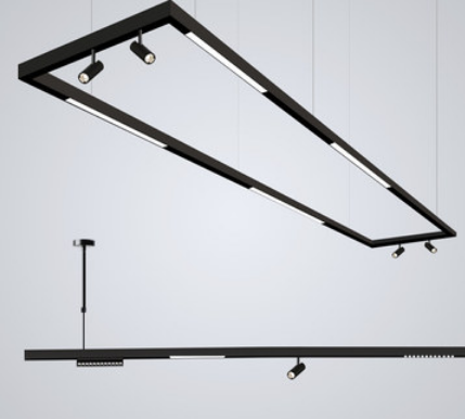 Adjustable Height Steel Lighting Suspension Rod with Internal Concealed Wiring Ceiling Hanging Pole