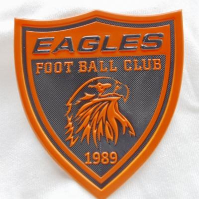 Stamp Embossed Shape Heat Transfer TPU Badge For Team Apparel