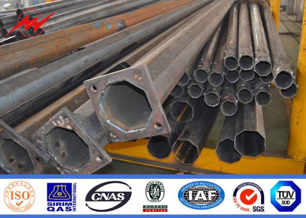 Hdg 9m Galvanized Street Light Pole Powder Coating With Cross Arms