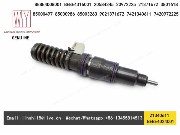 HIGH QUALITY AND NEW DIESEL FUEL ELECTRIC UNIT INJECTOR BEBE4D24001, 21340611, 21371672, 85003263, 7421340611 FOR MD13 E