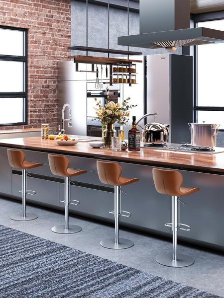 Hotel Restaurant Lift Swivel Bar Stool Light Luxury Home Bar Club Chairs
