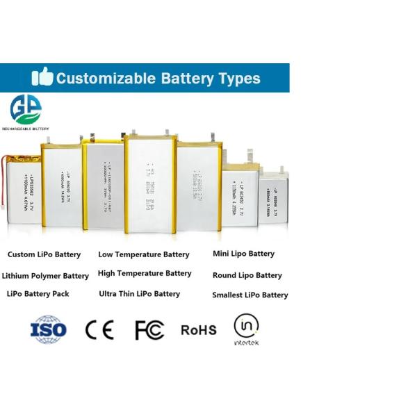 RoHS KC Lipo Battery Pack 3.7V 1000mAh with 500 Times Cycle Life for Reliable Power Supply
