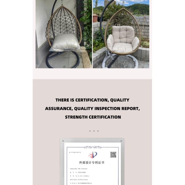 Q195 Carbon Steel Frame Single Hanging Egg Shaped Basket Chair