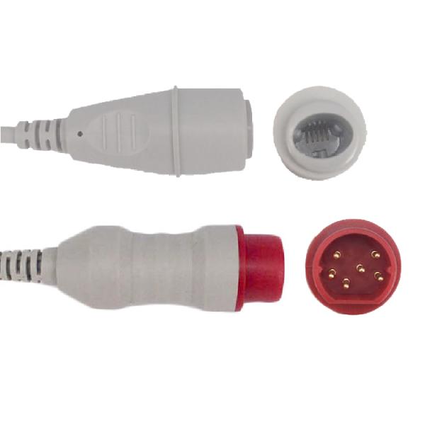 Compatible Siemens 6 Pin IBP Adapter Cable To Edward Transducer IBP Cable CE