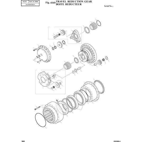 Le transporteur NO.1 SUBSTRATENT ASS'Y 1.230-00012 1230-00012 pour Doosan DX300LL 340LC-7 solaire