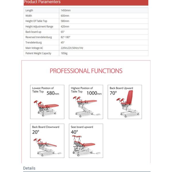 ODM Med Surg Hospital Bed Carbon Fiber Clinic Multifunctional Surgical Table
