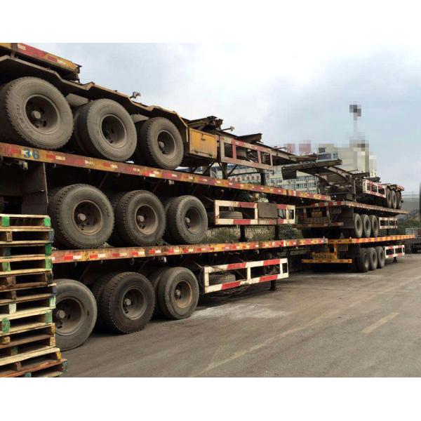 Large Scale Used Truck Trailers , Container Transport Skeleton Flatbed Semi Trailer