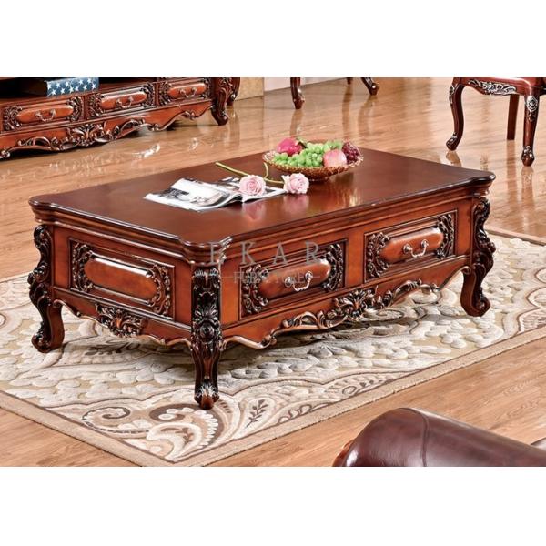 Royal Antique Marble Surface Wooden Luxury coffee table