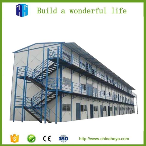 low cost reassembled 2 story steel frame prefab houses for labor