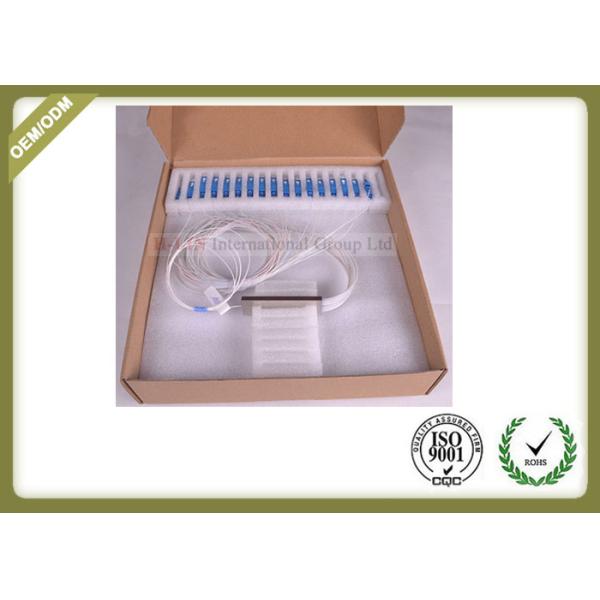 Steel Tube Fiber Optic Splitter , PLC Optical Splitter G657A Fiber 1 - 2meter Length