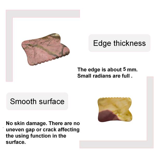 Black 7*5.5*0.5cm Rhodonite or Mookaite Jade Gua sha board guasha Stone Scraping Guasha Massage Tools for face care